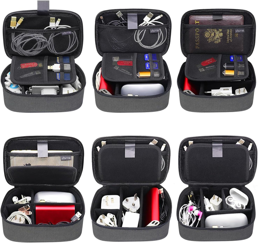 Sisma Travel Electronics Organizer Tech Accessories Case Small Carrying Bag for Charging Cables Phone Chargers USB Plugs Power Cords Earbuds Adapter - Special Edition