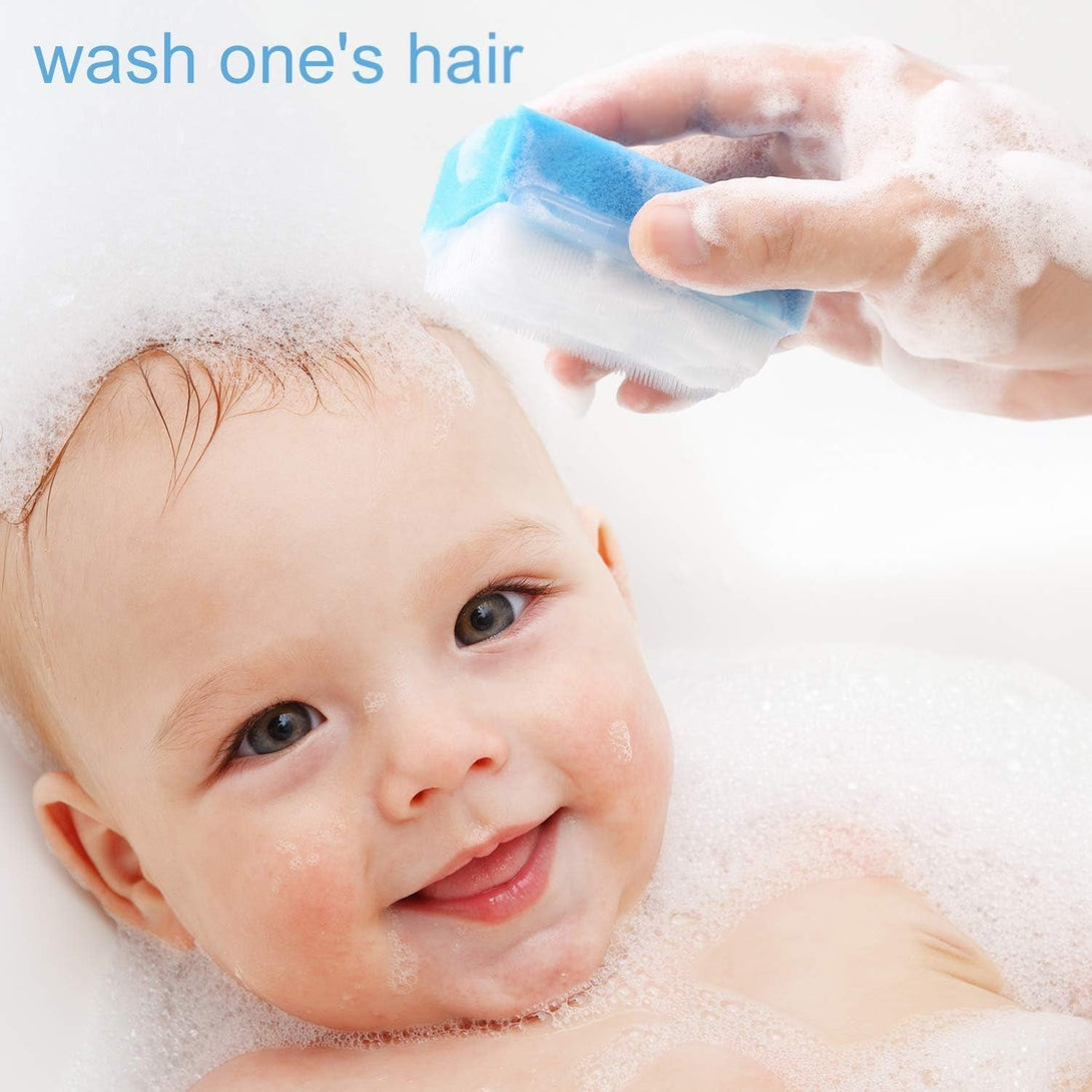 Baby Bath Time Sponge Brush- Body, Hair, and Scalp Cleaning - Gentle on Infant, Toddler Sensitive Skin - Great Sensory Feel. (12 Pcs)