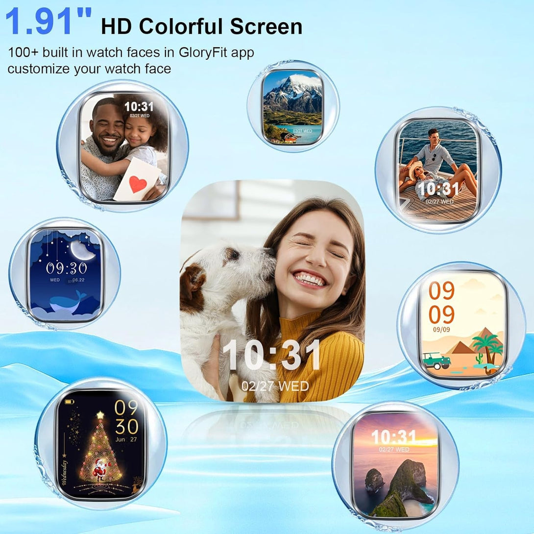 Smart Watch, 1.91" Smartwatch for Men Women (Answer/Make Call), Fitness Tracker with 120+ Sport Modes, IP68 Waterproof, Heart Rate/Spo2/Sleep Monitor, Pedometer, Activity Tracker for Android Ios