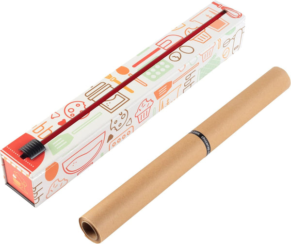 Chicwrap Baker'S Tools Parchment Paper Dispenser - Includes 15"X 33" (42 Sq.Ft) Roll Unbleached Baking, Cooking & Culinary Paper - Reusable Dispenser W/Slide Cutter - Ideal Dispenser & Saves Money