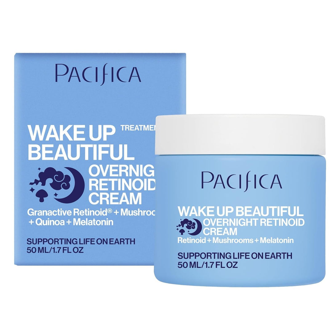 Pacifica Wake up Beautiful Retinoid Night Cream – Overnight Anti-Aging Moisturizer with Hyaluronic Acid & Melatonin, Reduces Wrinkles & Fine Lines, Hydrating and Gentle for Dry or Mature Skin, Vegan