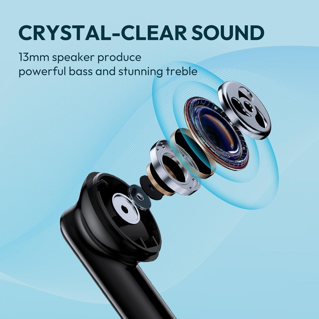 Earbuds Wireless Bluetooth Ear Buds 60H Playback LED Power Display Headphone Wireless Bluetooth IPX5 Waterproof In-Ear Earbuds with Mic for TV Smart Phone Laptop Computer Sports (White)