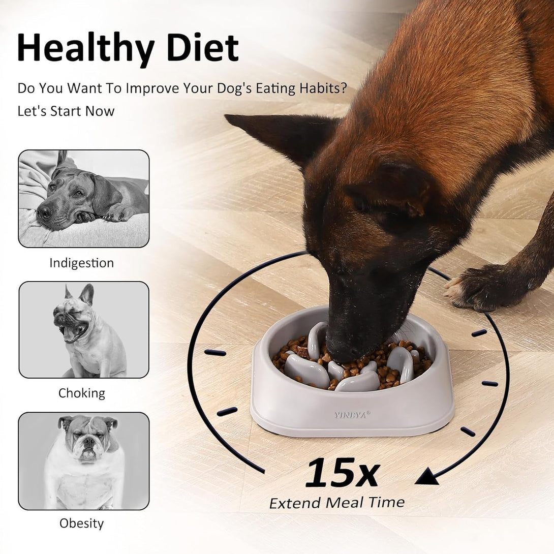 2PCS Slow Feeder Dog Bowls, Pet Supplies That Slow down Eating, Pet Food Bowls, Maze Dog Puzzle Feeder for Medium Breed