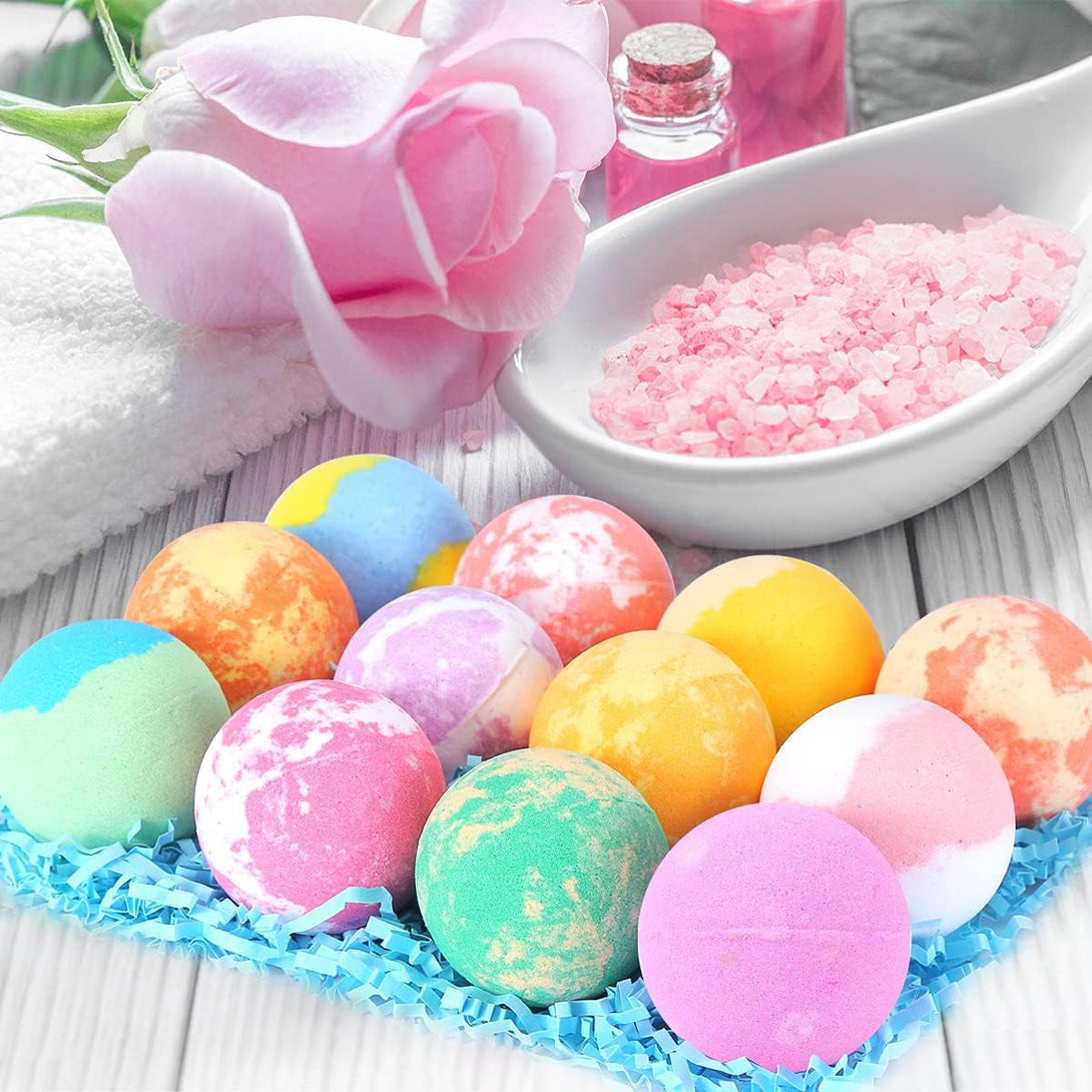 Bath Bombs for Kids with Toys inside - 12 Pcs Handmade Bubble Bath Fizzies Bomb with Glow-In-The-Dark Surprise Toys Inside, Ideal Gift for Easter Eggs Stuffers Birthday Christmas