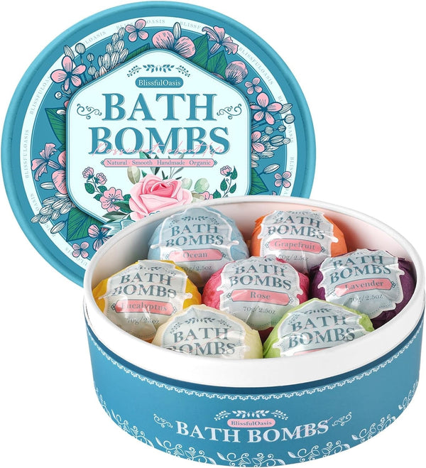 Mother'S Day Bath Bombs Set, 7 Packs Bubble Fizzies Relaxation with Shea Butter, Dry Skin Moisturize, Birthday, Idea for Women, Wife, Girlfriend