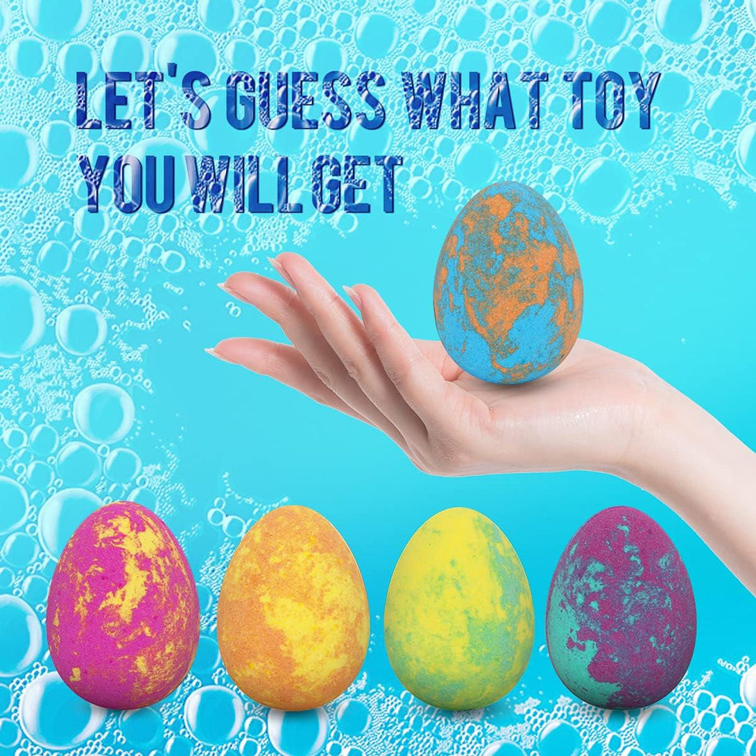 Easter Bath Bombs for Kids with Toys inside - Perfect Basket Stuffers, 12Pcs Kids Bath Bombs with Glow-In-The-Dark Surprise Inside, Handmade Bubble Bath Fizz Balls, Gentle and Kids Safe for Girls Boys