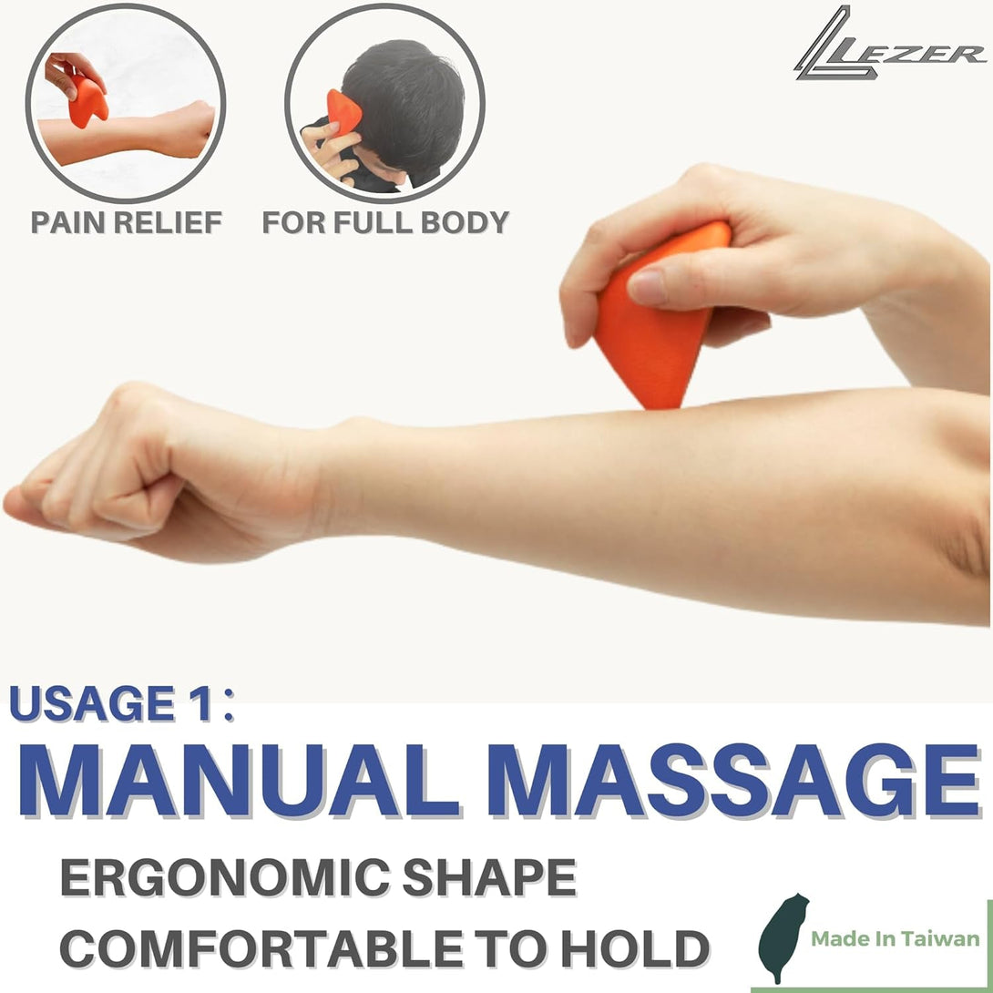 LEZER Trigger Massage Point, Manual Massage Ball, Hip Hook, Muscle Knot Release Tool, Deep Tissue Relief, Hip Flexor Iliacus Back Psoas Hand Foot Myofascial, Physical Therapy, 2.9 Inｘ2.1 In（Orange）