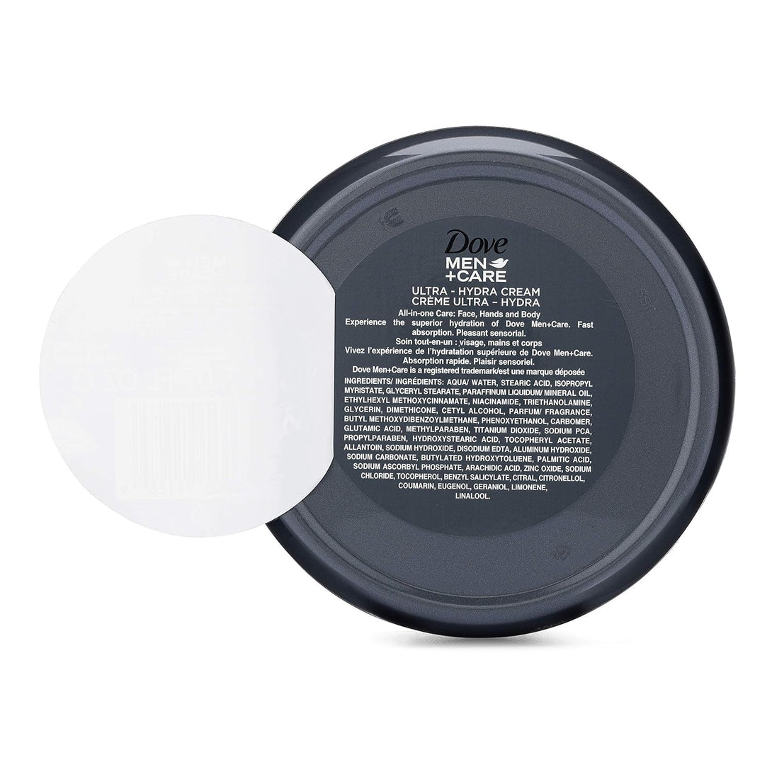 Dove Men+Care Ultra Hydra Cream, Face, Hands and Body Care, All Skin Types, 6 Pack of 2.53 Oz Each