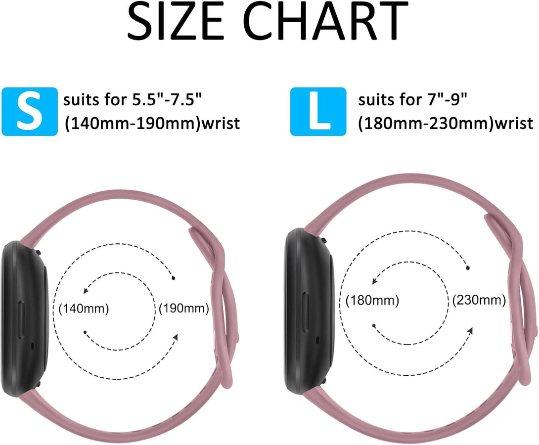 3 Pack Sport Bands Compatible with Fitbit Sense 2 / Versa 4, Classic Soft Straps for Fitbit Sense / Versa 3 Smart Watch