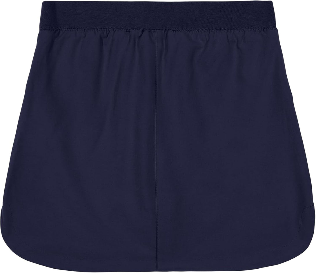 IZOD Girls' School Uniform Pull-On Scooter Skirt with Undershorts, Knit Waistband & Functional Pockets, Wrinkle Resistant