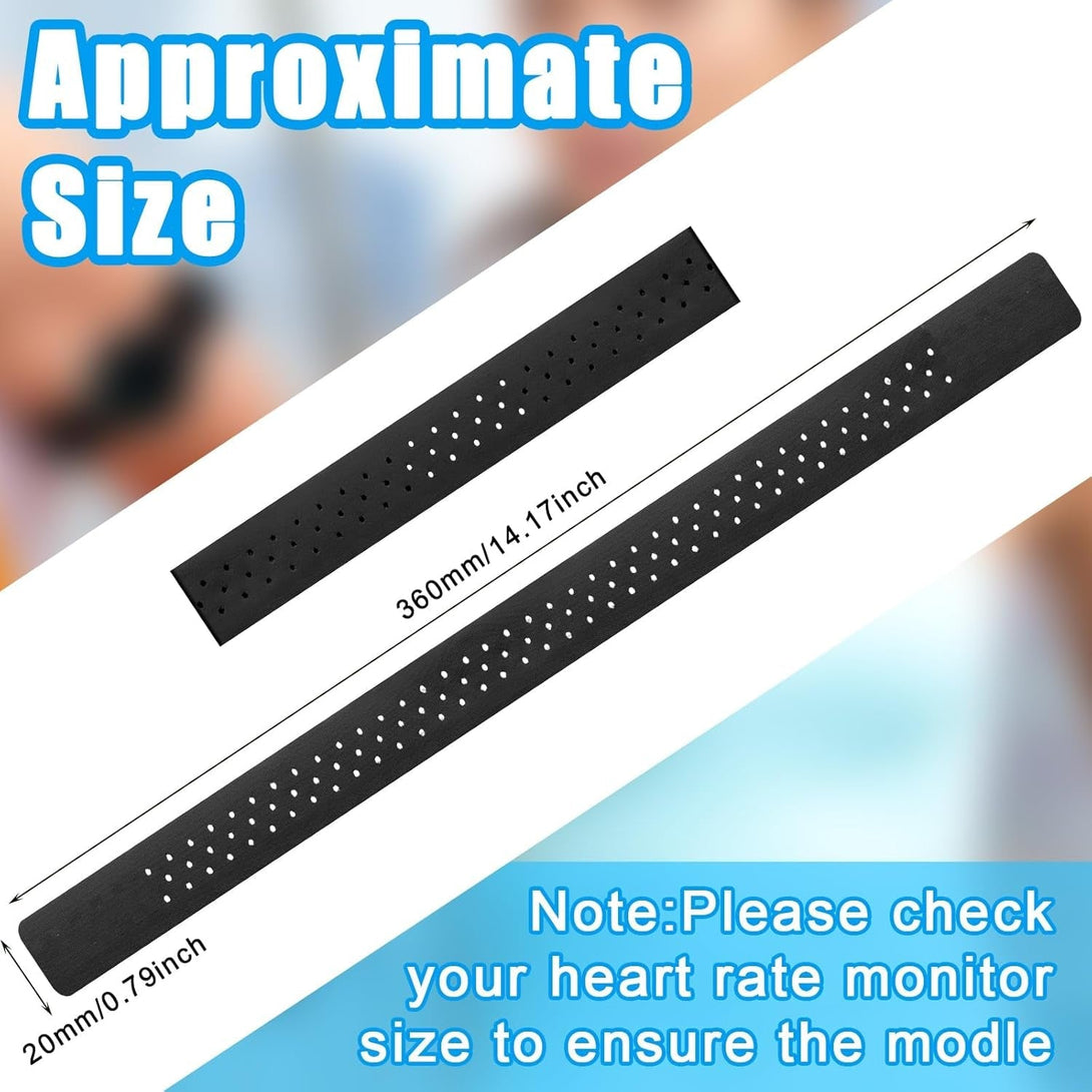 Oudain 4 Pcs Replacement Heart Rate Monitor Band, Soft Heart Rate Armband Strap, Theory Fitness Adjustable(0.8 X 14.2 Inch,Black)