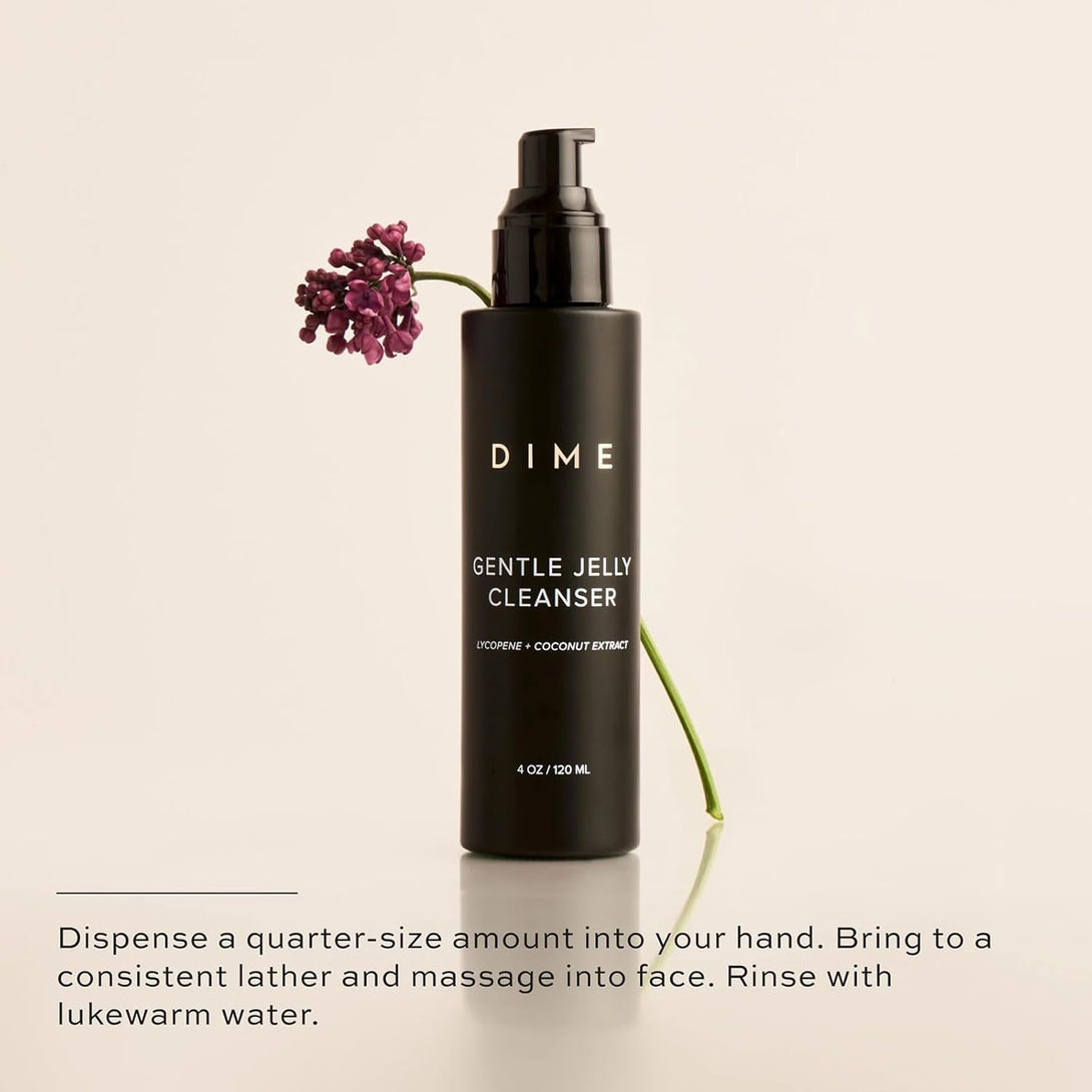 DIME Beauty Gentle Jelly Cleanser, Hydrating Facial Cleanser and Makeup Remover with Vitamin E, Sensitive Skin Face Wash, 4 Oz / 120 Ml