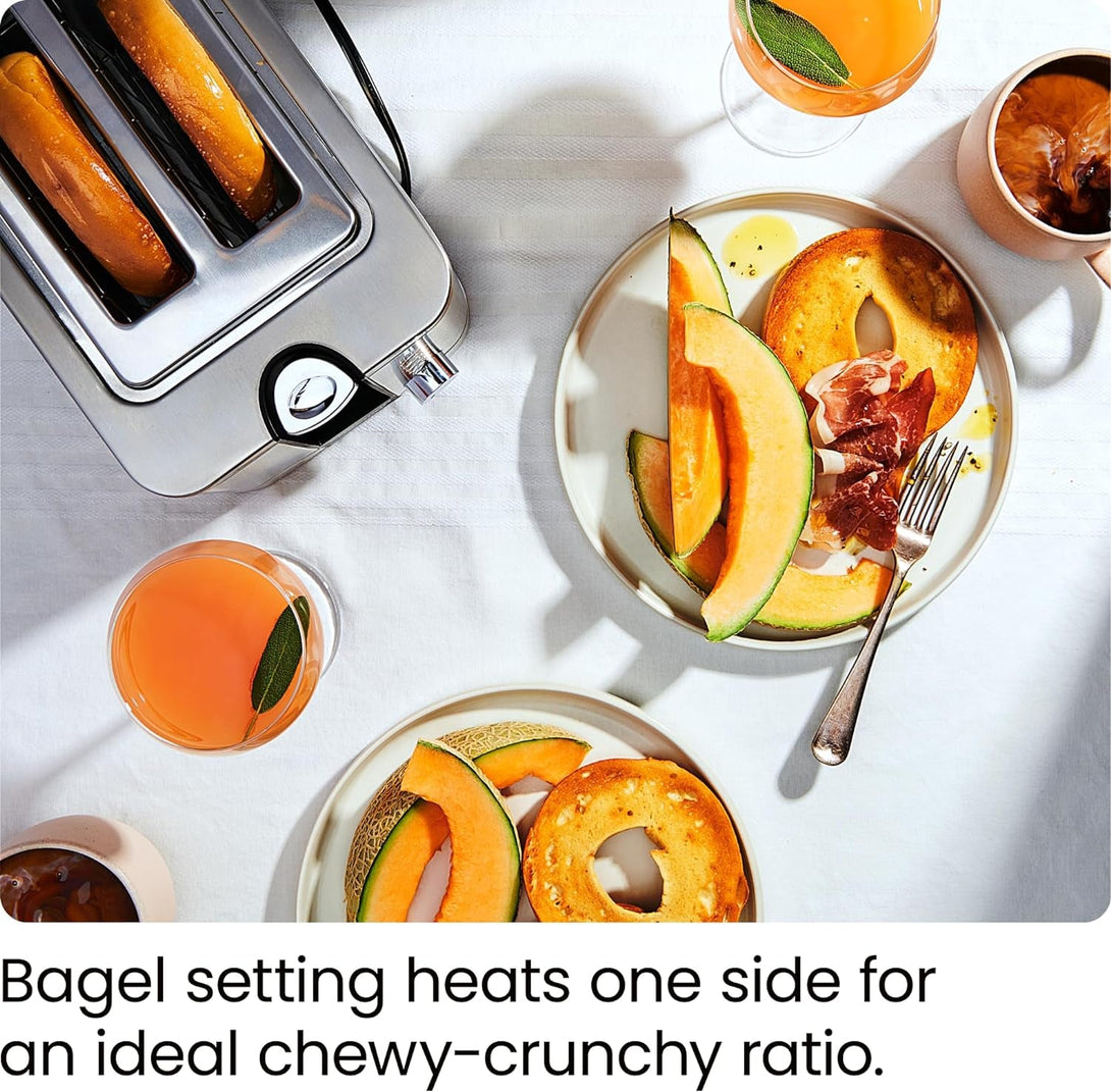 Chefman 2-Slice Pop-Up Stainless Steel Toaster W/ 7 Shade Settings, Extra Wide Slots for Toasting Bagels, Defrost/Reheat/Cancel Functions, Removable Crumb Tray, 850W, 120V, Silver