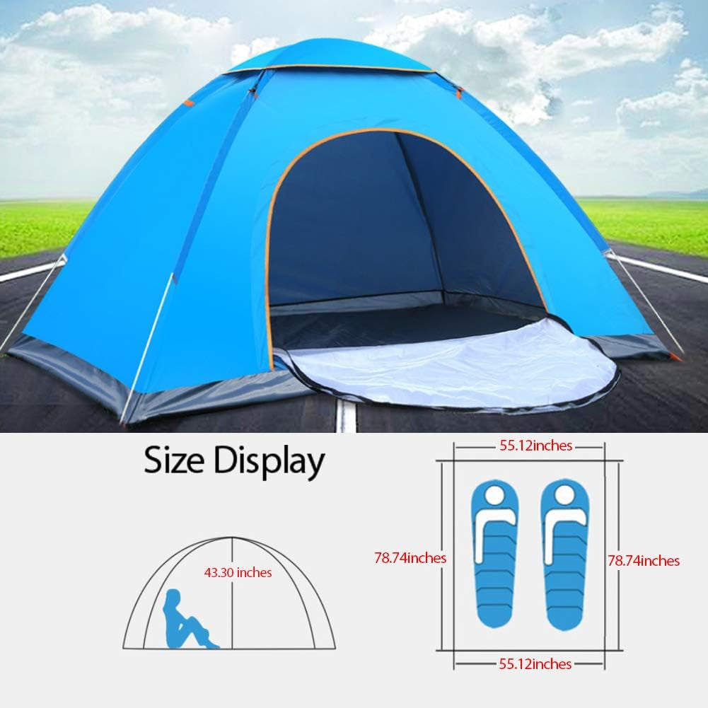 2 Person Instant Pop up Lightweight Camping Tent, Outdoor Easy Set up Automatic Family Travel Tent,Portable Backpacking Ultralight Waterproof Windproof Anti-Uv Sun Shelter Tent…