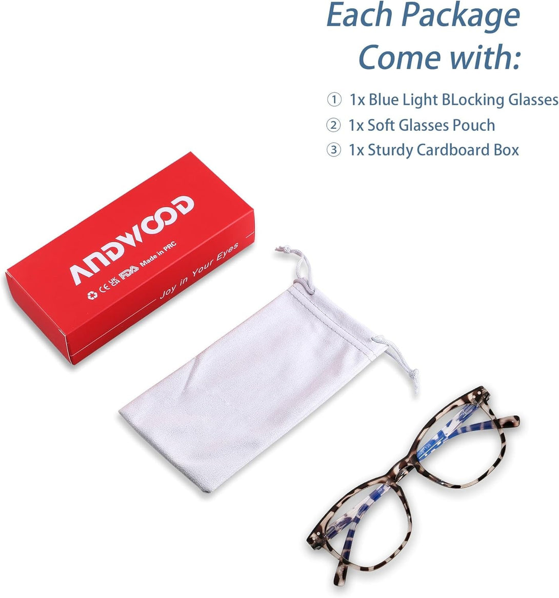 ANDWOOD Blue Light Blocking Glasses Women Men Computer Small Face Frame Bluelight Blocker Teens