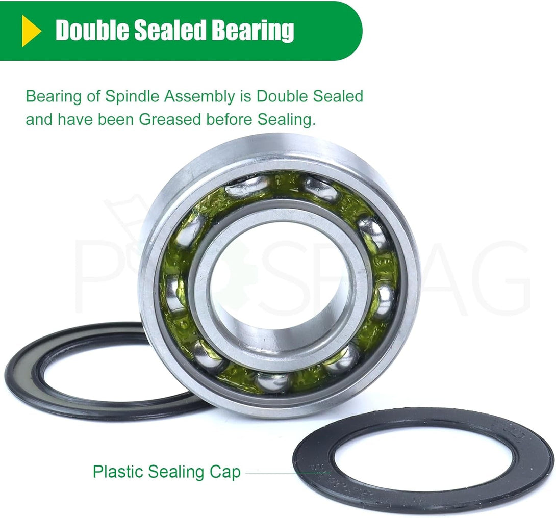 3 Pack 607418 Spindle Assembly with 604664 Pulley Replaces Hustler 607418 Spindle 607418, 601804 Hustler 601804 Spindle Assembly, Hustler Raptor SD 54 Parts, Hustler Raptor SD 54 Deck Spindles