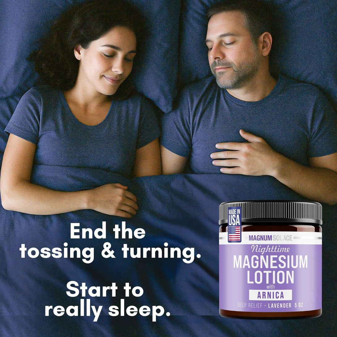 Nighttime Magnesium Lotion with Arnica – Soothing Relief & Relaxation, Highly Concentrated Magnesium for Muscles & Joints – Apply to Legs or Feet before Bed – Skin-Friendly