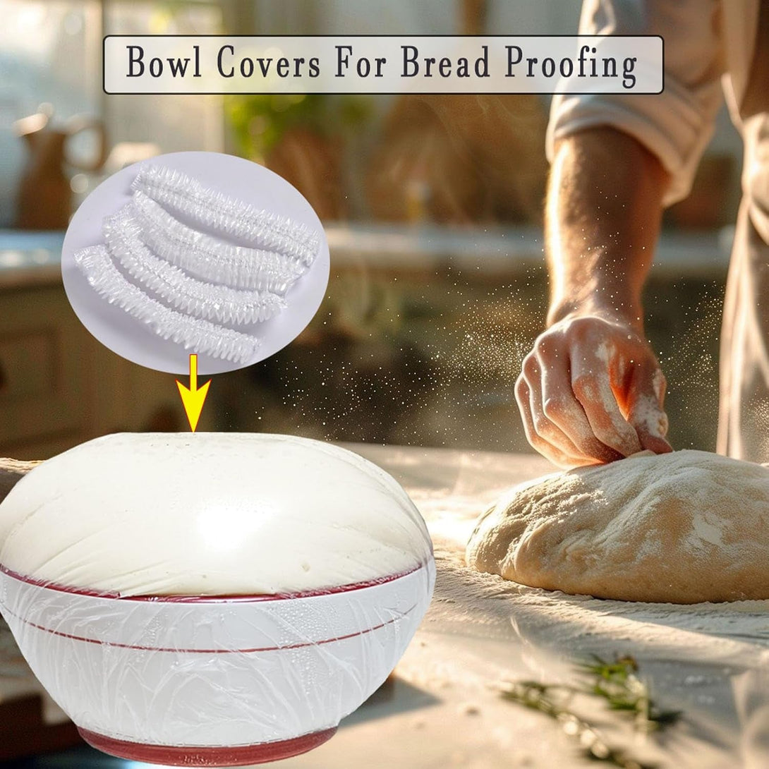 300Pcs Elastic Bowl/Basket Covers for Proofing,Shower Caps for Sourdough Bread Baking Supplies,Plastic Wrap for Food Fruit Vegetable