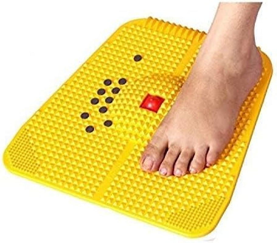 ALS Acupressure Blood Circulation Acupressure Power Mat with 24 Magnets – Foot Massager & Acupressure Plate (Yellow)
