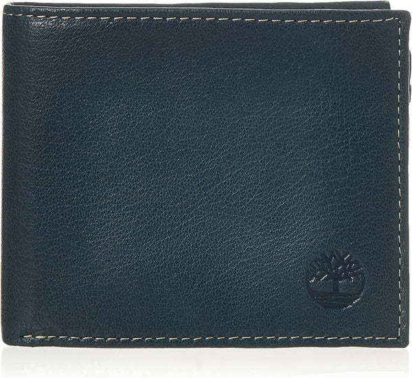 Timberland Men'S Leather Wallet with Attached Flip Pocket, Navy (Blix), One Size