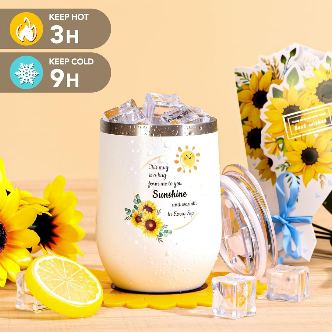 Sunflower Gifts for Women, 18 Pcs Get Well Gifts, Sending Sunshine Gift, Birthday Gift Sets, Gift Baskets for Mom Self Care Package, Inspirational Thank You Gifts Spa Gifts for Sister Mom Best Friends
