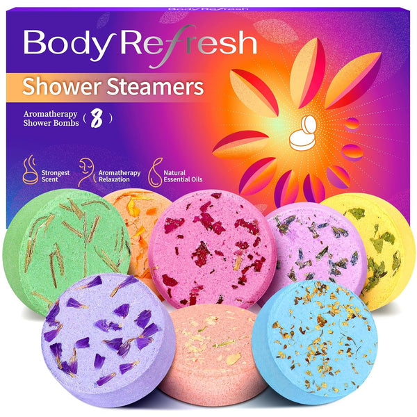 Shower Steamers Aromatherapy - 8 Pack Shower Bombs with Natural Essential Oils, Birthday Gifts for Women Self Care Relaxation Home SPA Stress Relief, Teacher Appreciation Gifts for Her Girlfriend Mom