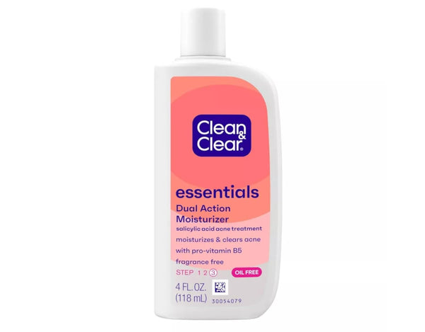 Clean & Clear, Dual Action Moisturizer, Salicylic Acid Acne Medication, 4 Fl Oz (118 Ml)#