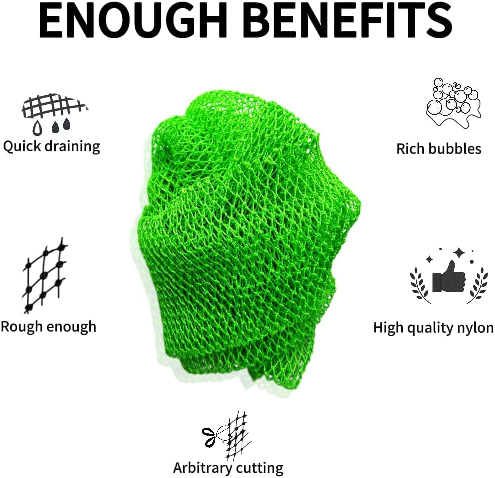 African Net Sponge Authentic, 2 Pieces African Exfoliating Sponge Real African Net Black Owned, African Bath Sponge Back Scrubber, Body Exfoliator Shower Bath Accessories (Green, Pink)