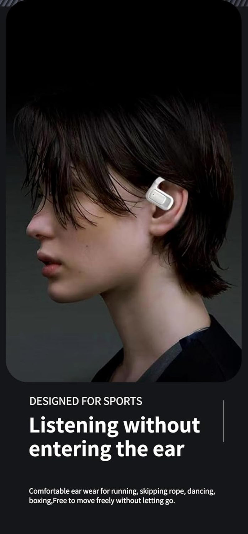 Open-Ear Bluetooth Air-Conduction Sport Headphones - Sweat Resistant Wireless Earphones for Workouts and Running - Built-In Mic