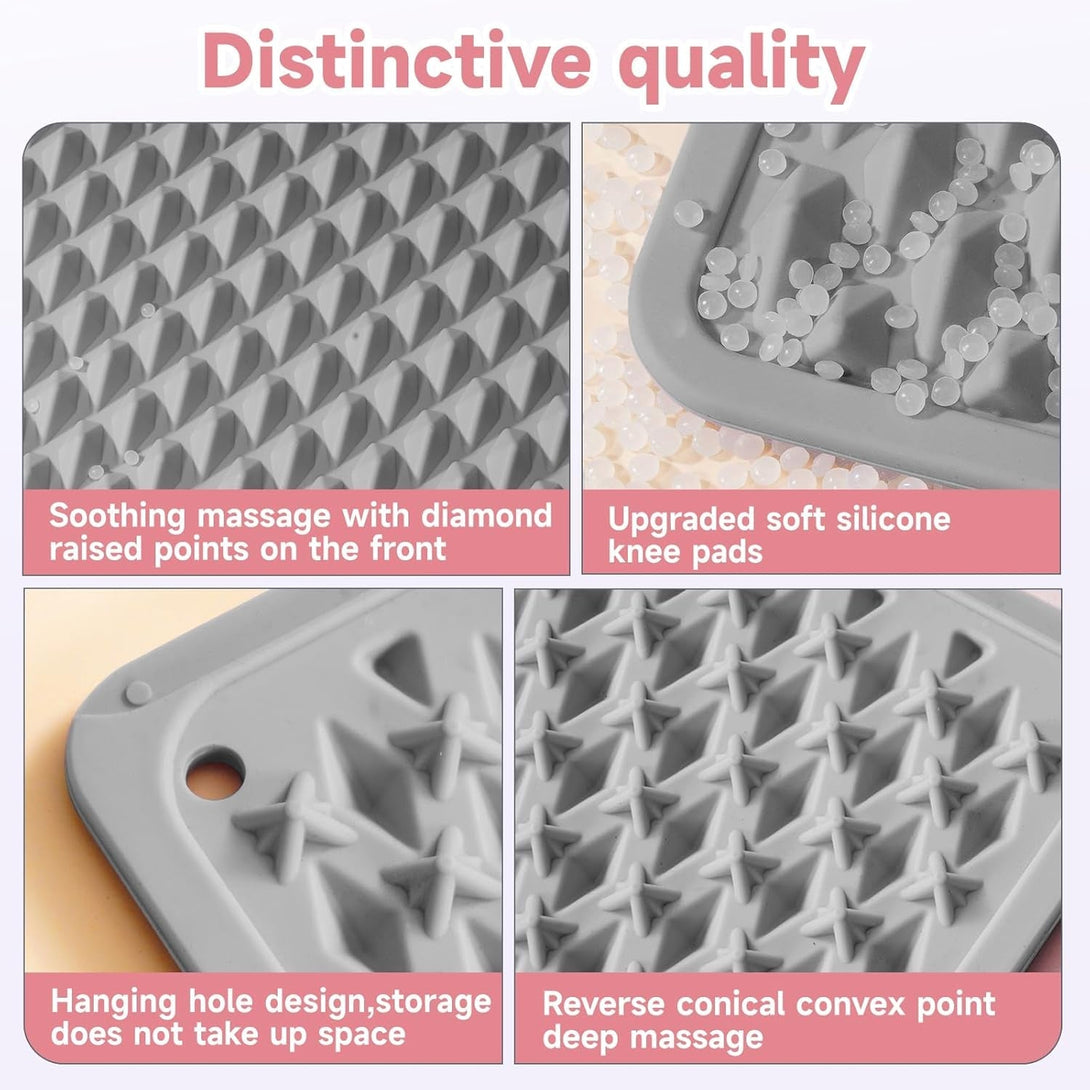 Portable Feet Acupressure Mat, Silicone Reflexology Pad, Moderate Hardness Pressure Point Mat for Foot Pain Relief, Anti-Fatigue Mat, Connectable for Running & Fitness Activities
