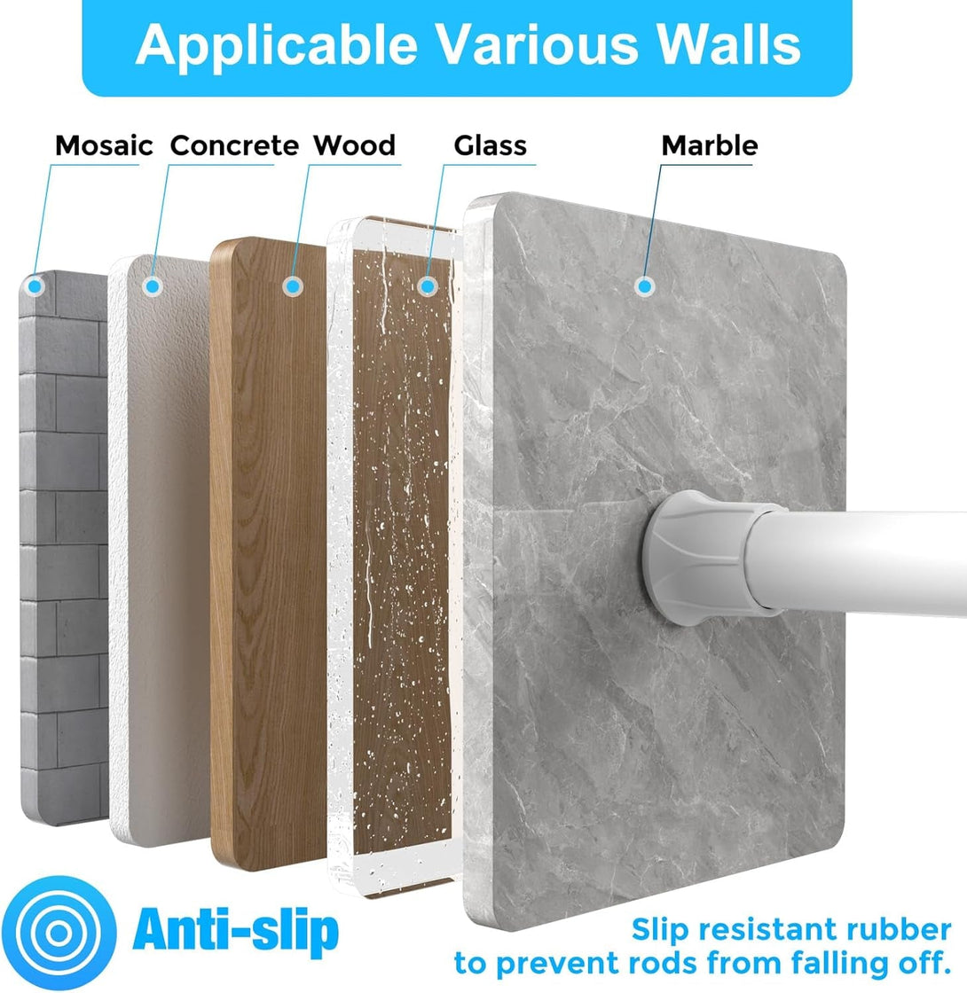 AIZESI 3Pcs White Spring Tension Rond Short Curtain Rods Small Curtain Tension Rods 16 to 28 Inch Adjustable Curtain Rod Tension Extendable Spring Rod for Home Window Kitchen