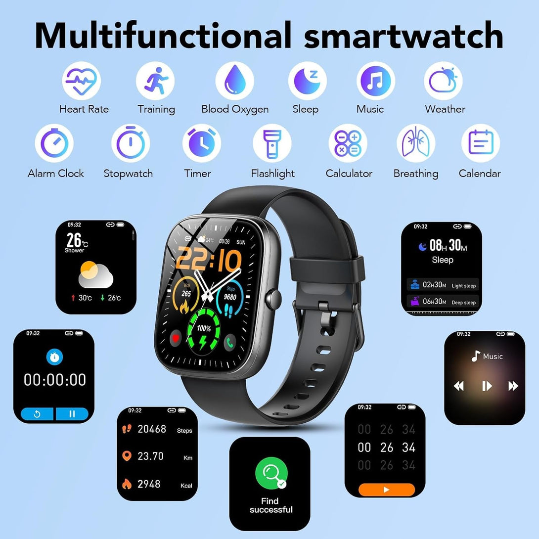QXQ Smart Watch (Answer/Make Call), 1.91" HD OGS Full Touch Screen, Smart Watch for Men Women, 112+ Sport Mode