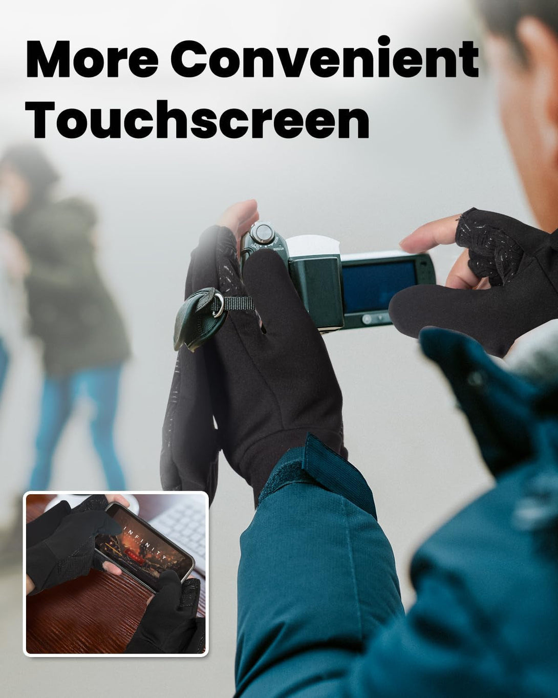 RIGWARL -5℉ Winter Warm Gloves with Thickest Thermal Plush for Extreme Cold Weather, Completely Waterproof Gloves Men Women