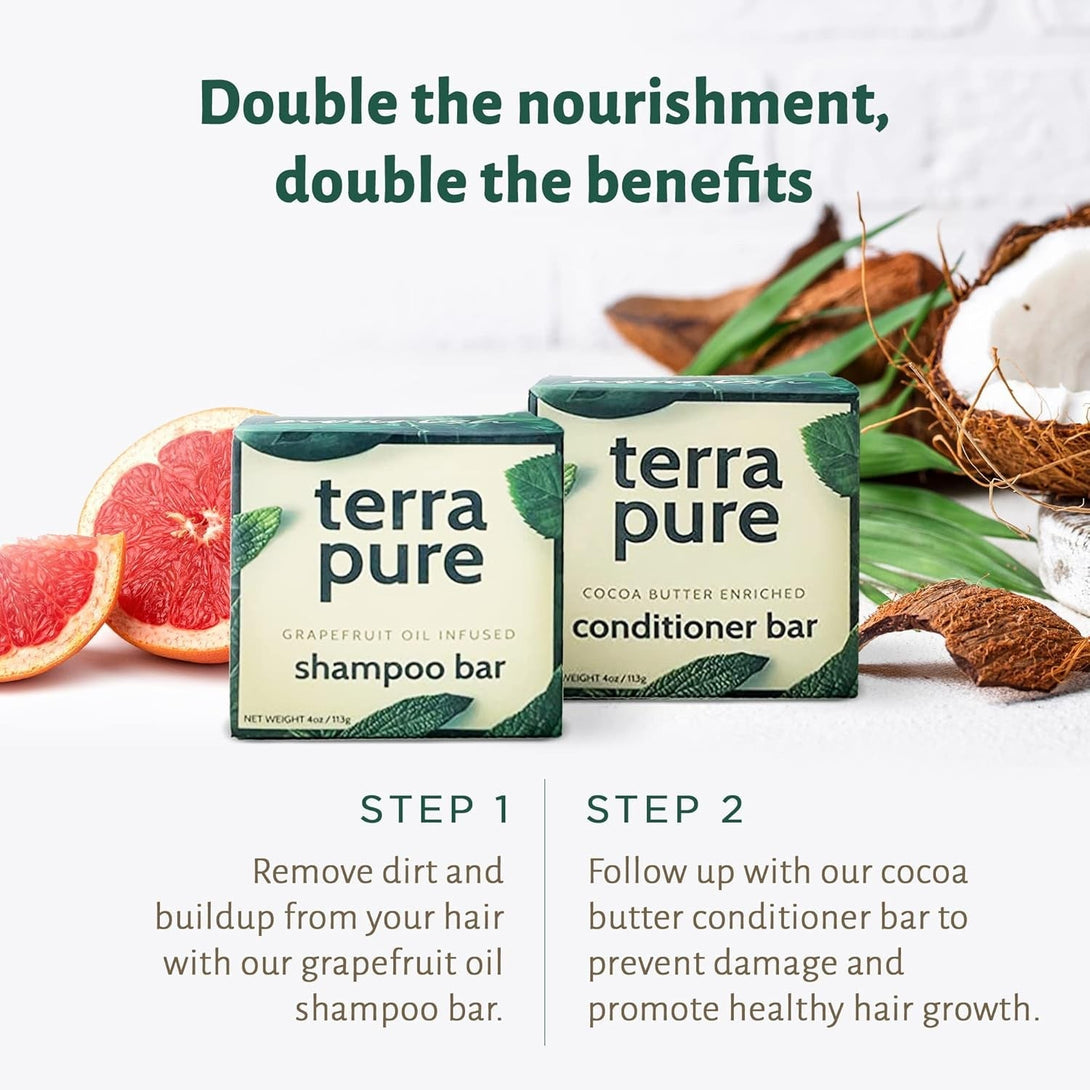 Terra Pure Shampoo Bar | Oil Infused by 1-Shoppe | Plastic Free, Soap Free, Vegan, Plant Based, Sustainable, Eco-Friendly, & Zero Waste