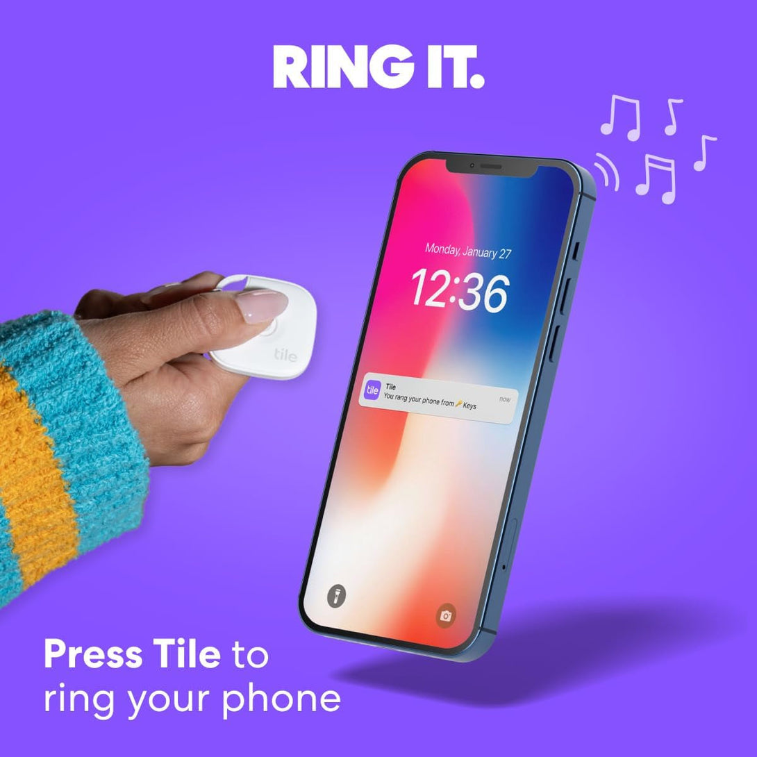 Tile by Life360 Mate (2024) Bluetooth Tracker, Keys Finder and Item Locator for Keys, Bags and More. Phone Finder. Both Ios and Android Compatible. 1-Pack (Black)