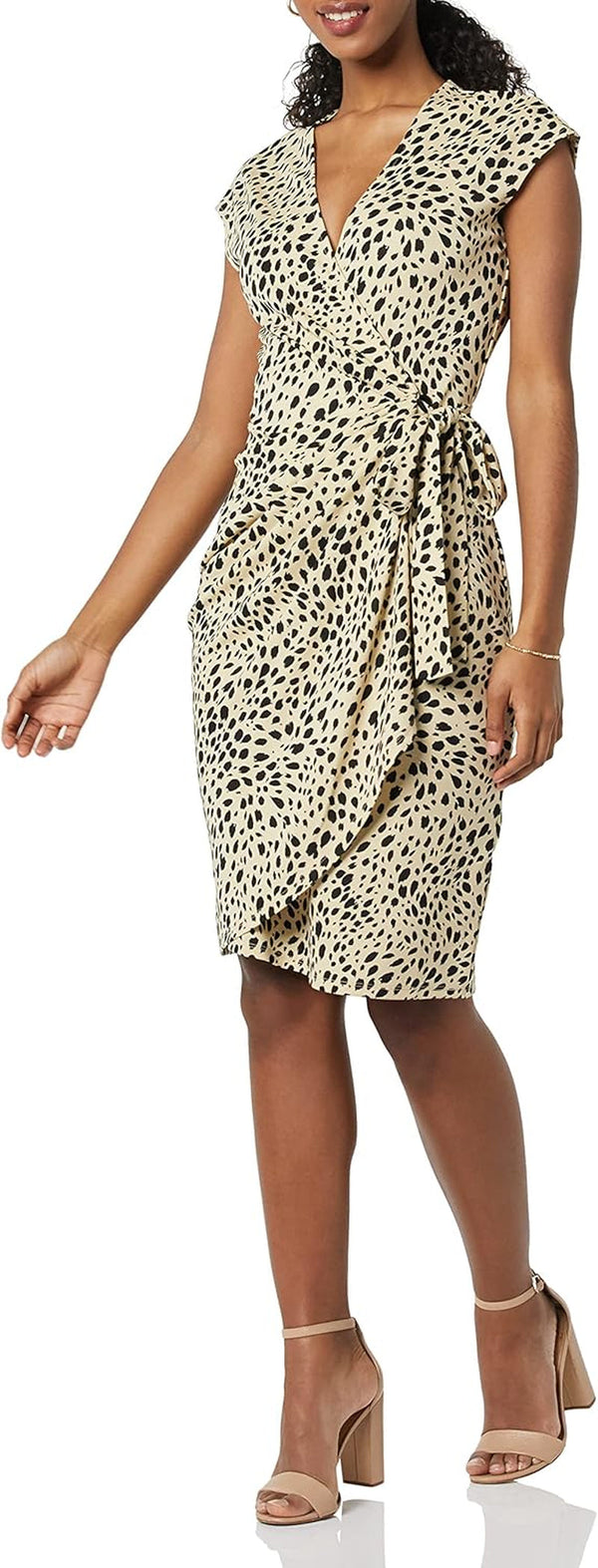 Amazon Essentials Women'S Classic Cap Sleeve Wrap Dress (Available in plus Size)