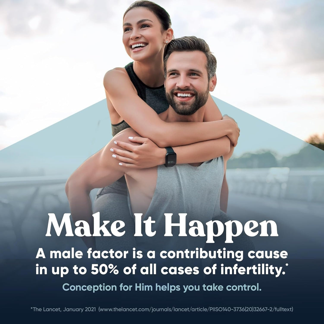 Conception for Him – Fertility Supplements for Men, Male Fertility Booster & Prenatal – Optimal Sperm Count, Motility Strength – Ashwagandha, Folate Folic Acid,Magnesium & Zinc – 60 Veg Soft Capsules