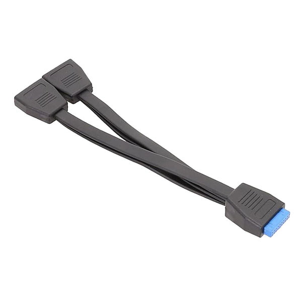 1 to 2 Motherboard USB 3.0 Header Splitter Cable - 20Cm 19Pin Internal Extension Header Adapter