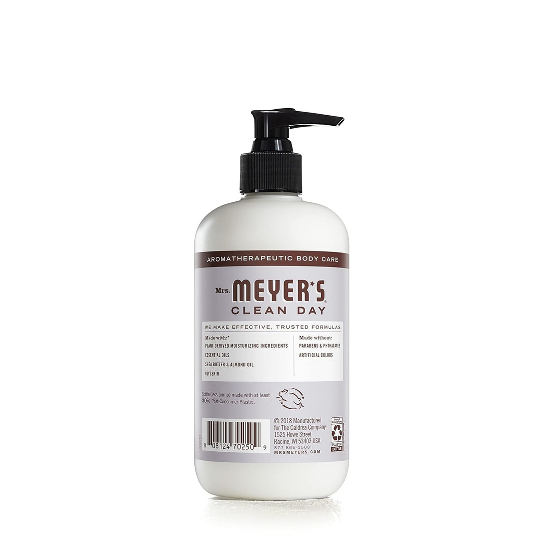MRS. MEYER'S CLEAN DAY Hand Lotion for Dry Hands, Non-Greasy Moisturizer Made with Essential Oils, Lavender, 12 Oz