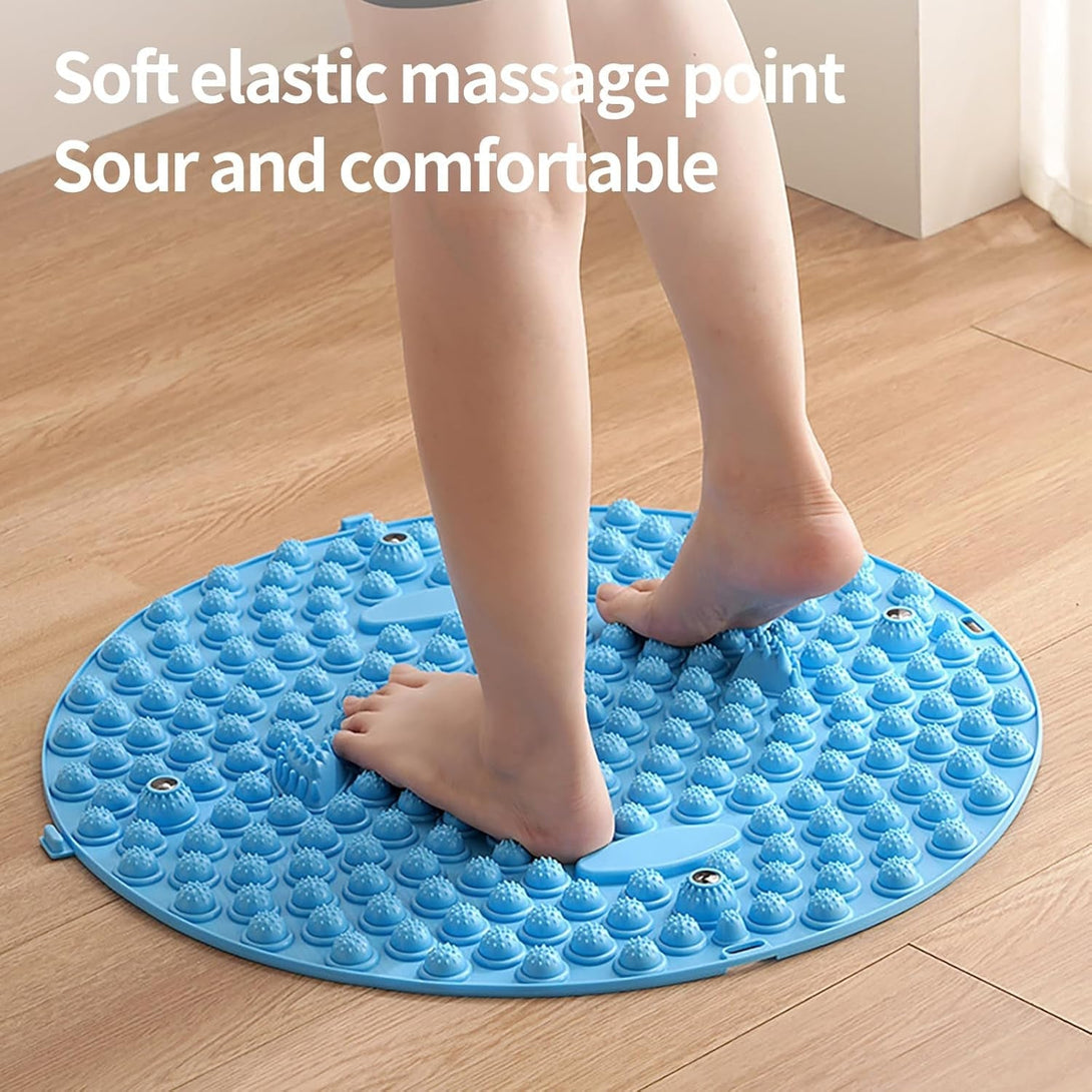 Portable Foldable Foot Massage Mat, Pressure Point Massage Mat, Anti-Fatigue Standing Desk Mat, Standing Pad, Relieves Foot Pain (Blue, Large)