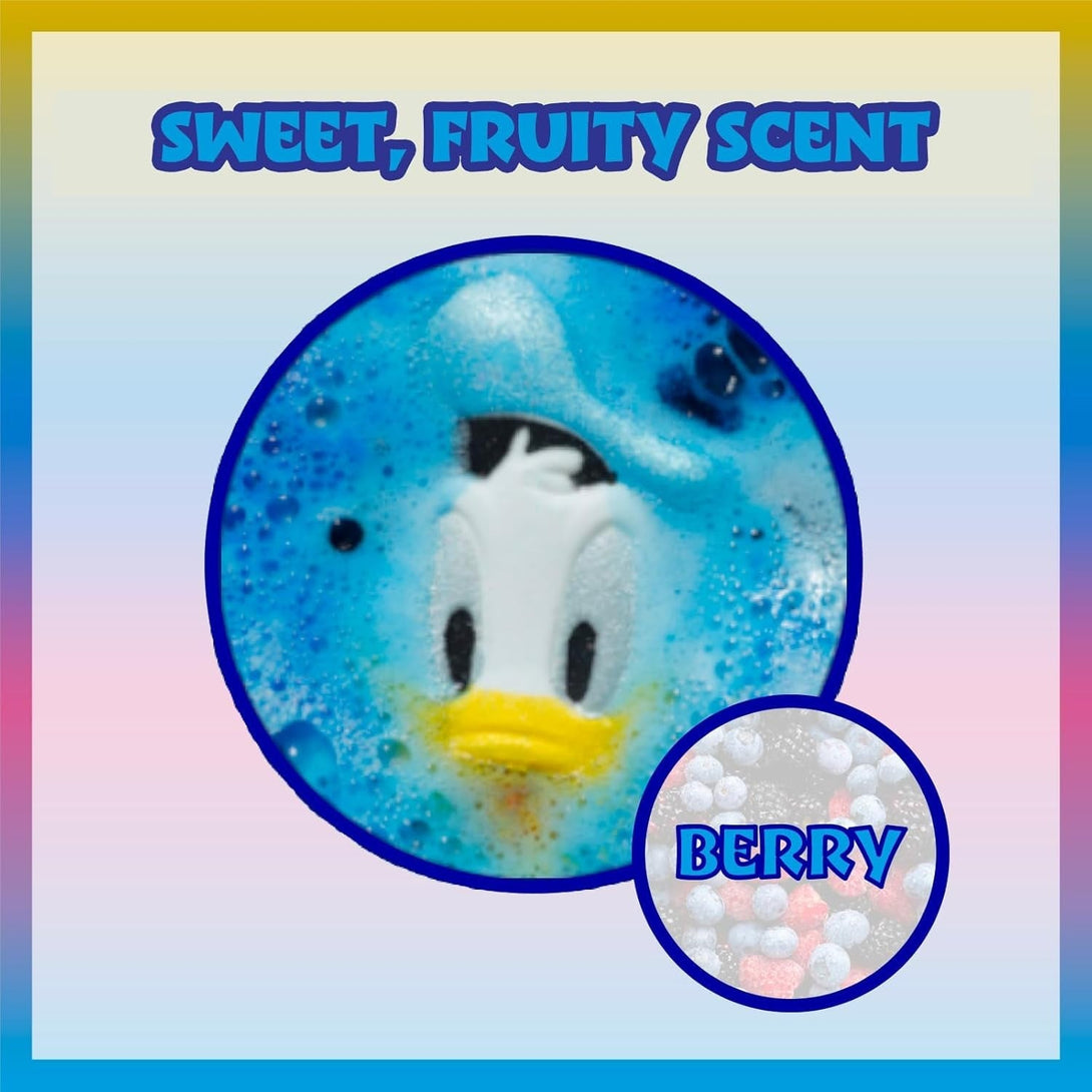 Mickey Minnie and Donald Duck Bath Bombs for Kids, Fun Bright Rainbow Colors, Berry Scented for Kids, Ages 3+, by Townley Girl