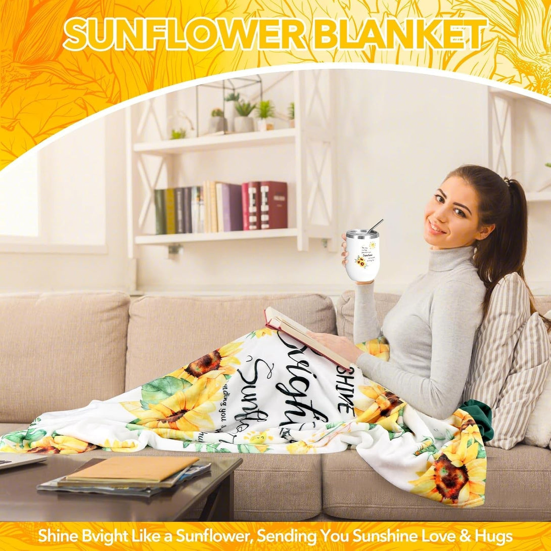 Sunflower Gifts for Women, 18 Pcs Get Well Gifts, Sending Sunshine Gift, Birthday Gift Sets, Gift Baskets for Mom Self Care Package, Inspirational Thank You Gifts Spa Gifts for Sister Mom Best Friends