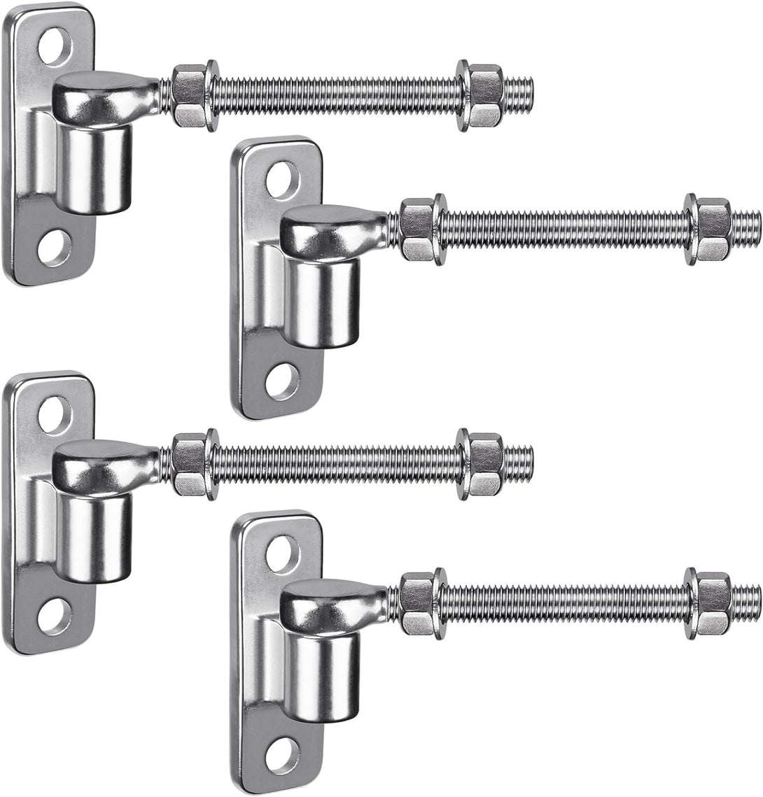 304 Stainless Steel Heavy Duty Gate Hinges, 6'' J Bolt Gate Hinge with Dia M12, 4Pack Welded Hinge for Farm Gate, One Piece Molded Gate Hinge for Metal Gate