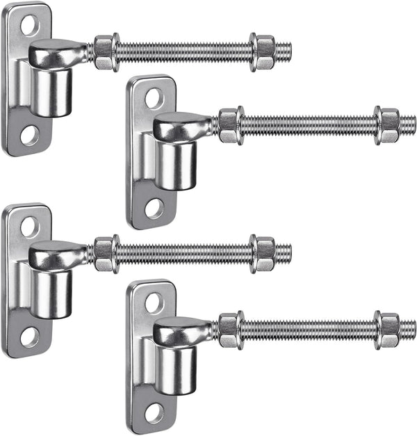 304 Stainless Steel Heavy Duty Gate Hinges, 6'' J Bolt Gate Hinge with Dia M12, 4Pack Welded Hinge for Farm Gate, One Piece Molded Gate Hinge for Metal Gate