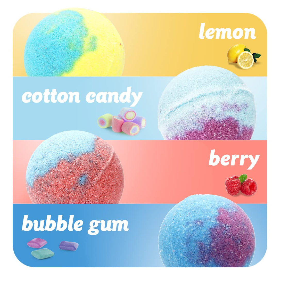 Bath Bombs for Kids 2 Packs (Each Pack of 12 Pcs), Supplement for Bath Shower Balls, Bath Fizzy Kits with Ziplock Bag Packaging Suitable as Travel