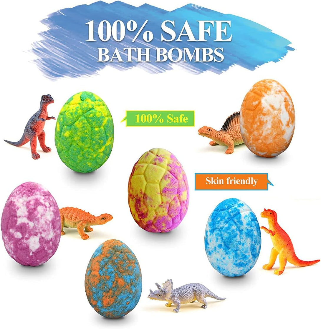 Easter Bath Bombs for Kids with Surprise Toys inside - Perfect Basket Stuffers, 12Pcs Dino Egg Bath Bombs Gift Set, Gentle and Kids Safe Bubble Bath for Birthday Girls Boys