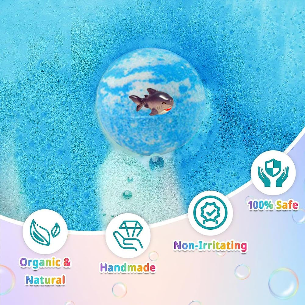 Bath Bomb Gift Set with Surprise Inside, 20 Pack Organic Bath Bombs for Kids, Kids Safe Handmade Fizzy Balls for Kid, Ideal Birthday Gift for Kids, Boys, Girls
