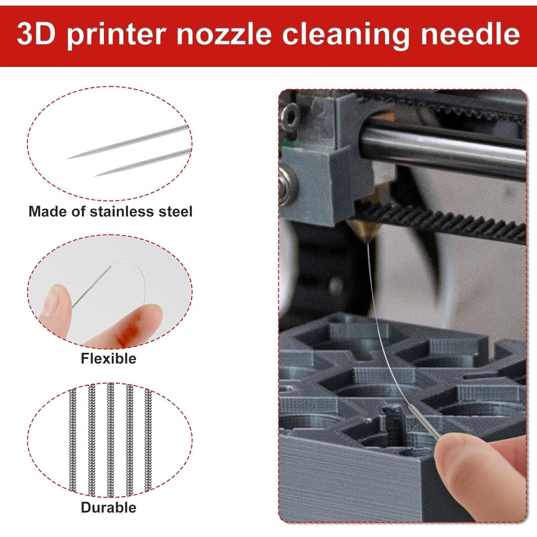60Pcs 3D Printer Nozzle Cleaning Kit, 0.15/0.2/0.25/0.3/0.35/0.4Mm Stainless Steel 3D Printing Nozzle Needles 3D Printer Nozzle Cleaning Needles for 3D Printer Accessory