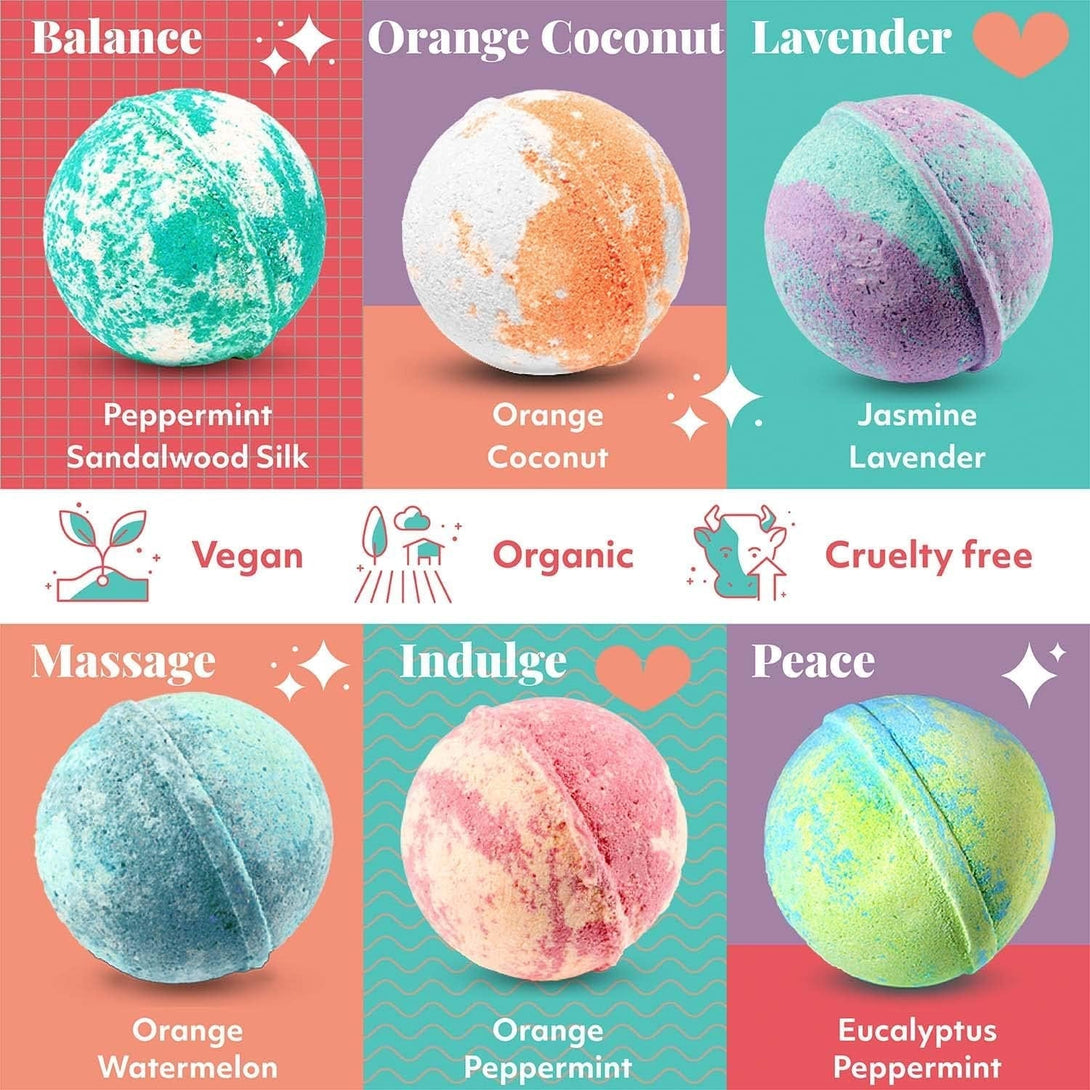 Bubbly Belle Bath Bombs XXL Gift Set, 12 Extra Large Handmade Aromatherapy Fizzies with Essential Oil Blends and Epsom Salt, Vegan for Women, Men, Kids