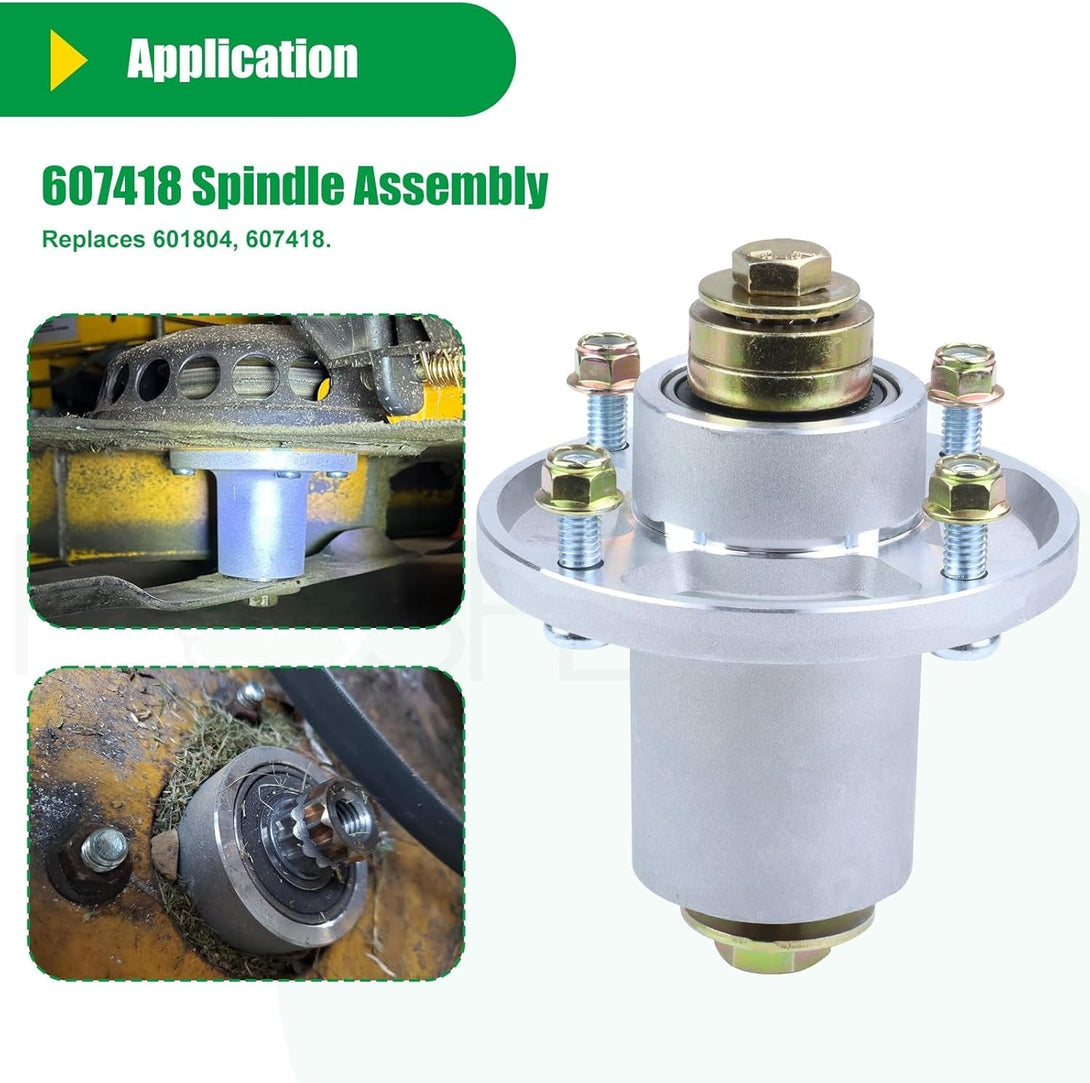 3 Pack 607418 Spindle Assembly with 604664 Pulley Replaces Hustler 607418 Spindle 607418, 601804 Hustler 601804 Spindle Assembly, Hustler Raptor SD 54 Parts, Hustler Raptor SD 54 Deck Spindles